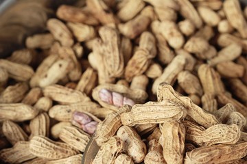 Fototapeta premium Boiled peanuts is delicious in the market