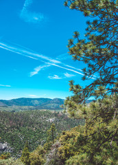 Summer vacation in the Yosemite National Park. Picturesque observation deck
