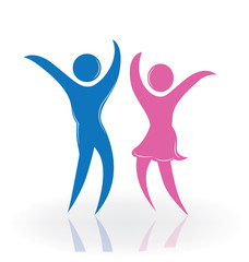 Logo couple dancing vector image
