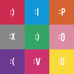 Vector of facial expression emoticon