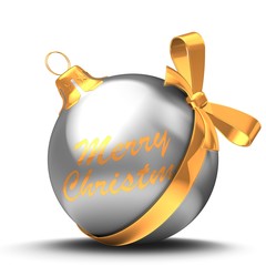 3d silver Christmas ball