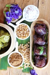 Stuffed dough pyramid dessert is delicious ( Kanom Tien)