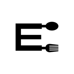 initial letter logo spoon and fork