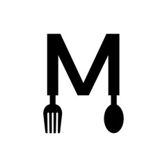 initial letter logo spoon and fork