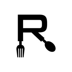 initial letter logo spoon and fork