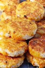Fried tofu in the market