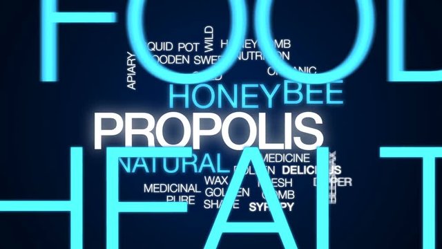 Propolis animated word cloud, text design animation.