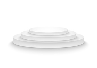 Illustration of Vector Victory Platform Template. 3D Realistic Vector Winner Stage Podium Isolated on White