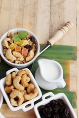 Granola cereal mix for health with milk