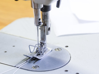 Professional sewing machine close up