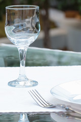 Served table in a cafe
