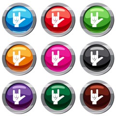 Rock gesture set 9 collection