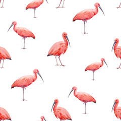 Watercolor tropical vector pattern