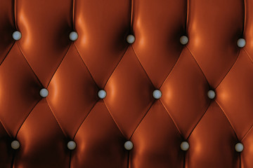 Close up retro chesterfield style, capitone textile background