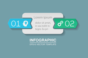 Vector infographic template for diagram, graph, presentation, chart, business concept with 2 options.