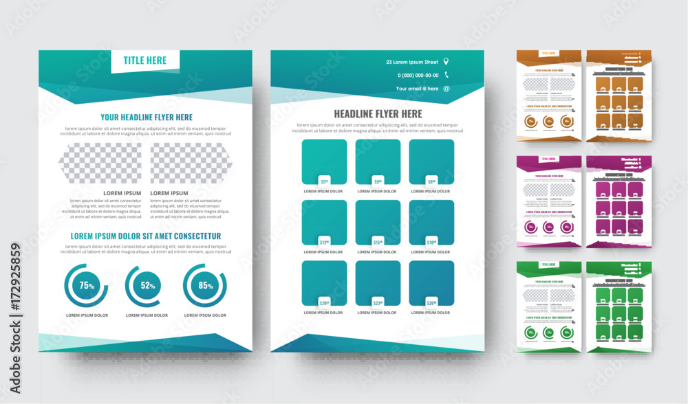 Poster vector flyer template with geometric abstract forms