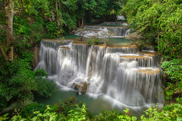 Beautiful water fall in Thailand,"Huay mae ka min",Kanjanaburi Thailand travel destination