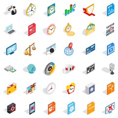 Music icons set, isometric style