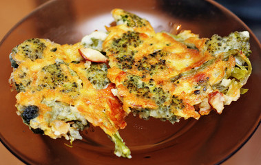 Fried cabbage of broccoli in batter.