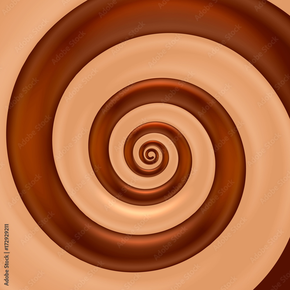 Poster Chocolate mix spiral color background. Vector illustration