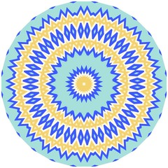 Bright colorful mandala, floral emblem, round decorative ornament isolated on white, geometric pattern, eastern, islamic, muslim, japanese, indian circular symbol.