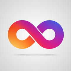 Obraz premium Infinity symbol with color gradient. Vector illustration