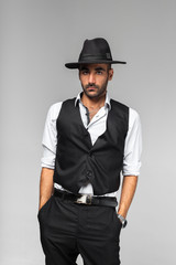 handsome man in a studio