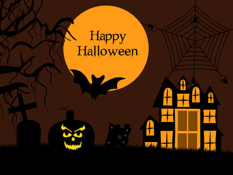 illustration of elements of Halloween Background