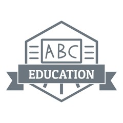 Education logo, simple gray style