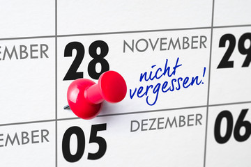 Wandkalender - 28. November