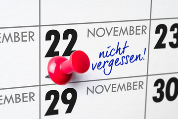 Wandkalender - 22. November