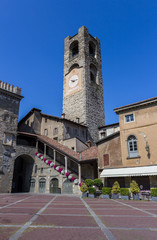 Fototapeta na wymiar Bell Tower in Bergamo, Italy