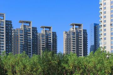 Modern business skyscrapers