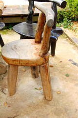 Wooden chairs in the garden vintage style