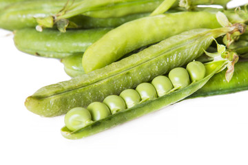 green peas isolated on white
