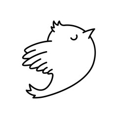 Bird icon black line on the white background. Vector illustration