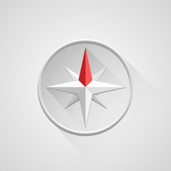 Compass 3d object on a white background, Compass sign, template design element, Vector illustration