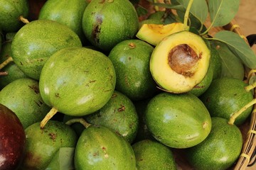 Fresh green avocado is delicious in market