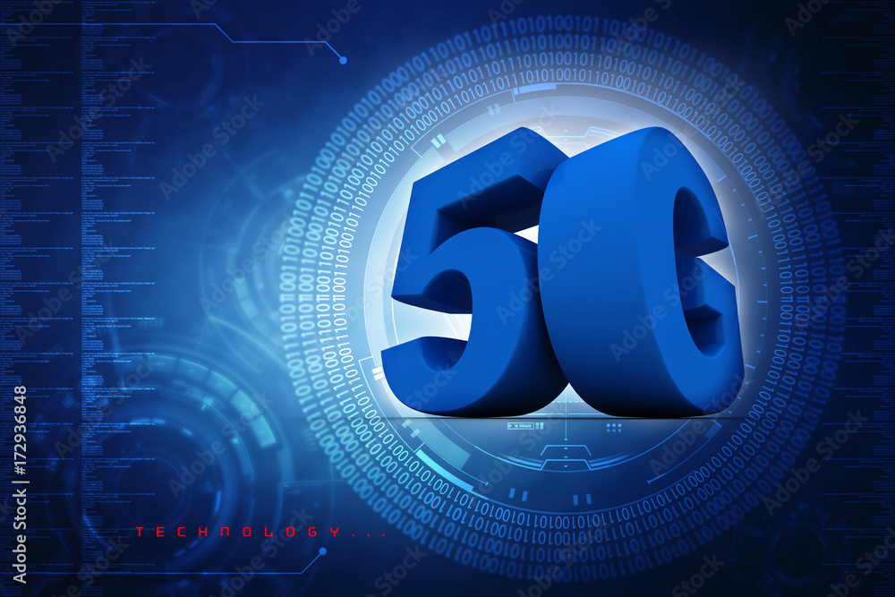 Aufkleber 3d rendering 5g network 5g connection
