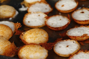 coconut milk mix sugar and flour ,thai dessert
