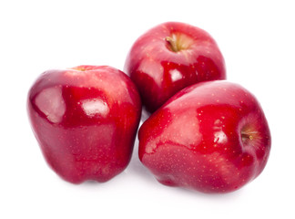 Red apple on white background