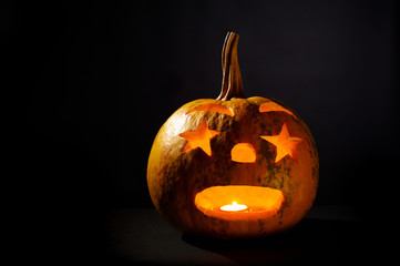 Halloween Pumpkin On A Black Background © sandsun