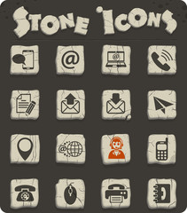 contact us stone icon set
