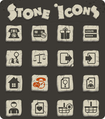 e-commerce interface stone icon set