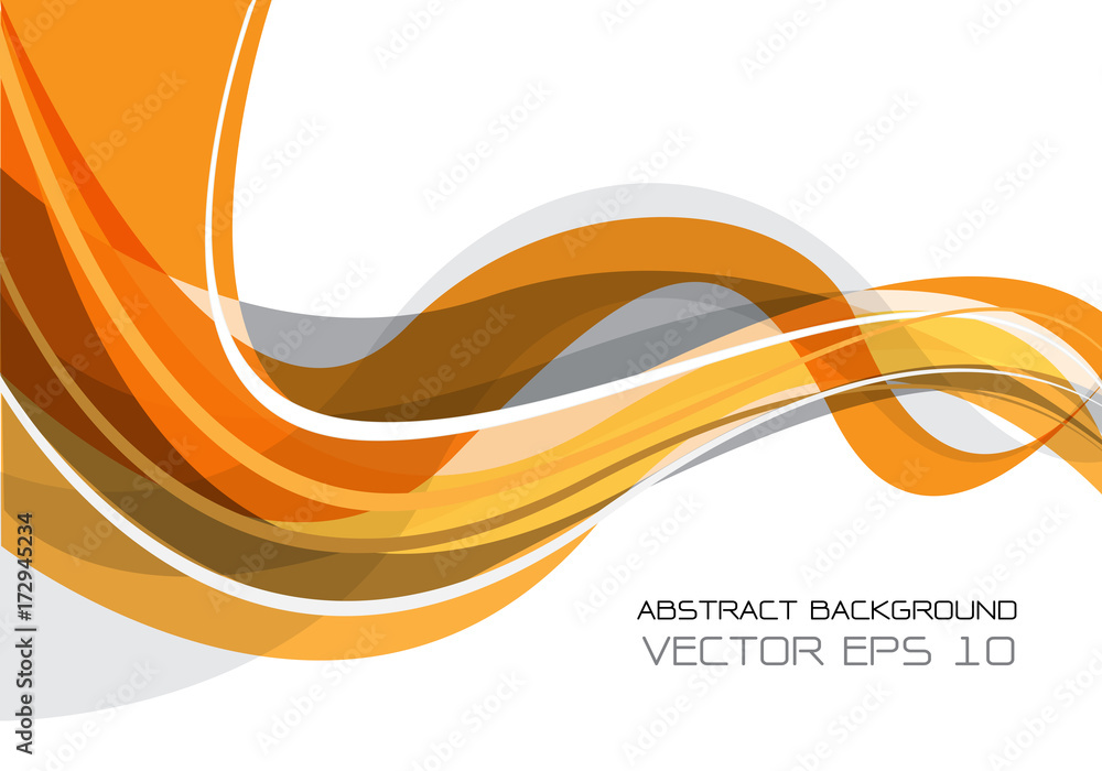 Wall mural abstract orange gray wave on white design modern futuristic background vector illustration.