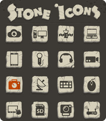 hi tech stone icon set
