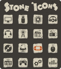 hi tech stone icon set