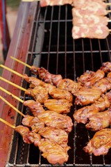 roasted pork is delicious in the market