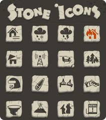 natural disasters icon set