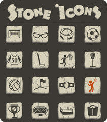 sport stone icon set